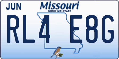 MO license plate RL4E8G