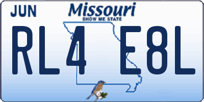 MO license plate RL4E8L