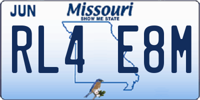 MO license plate RL4E8M