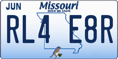 MO license plate RL4E8R