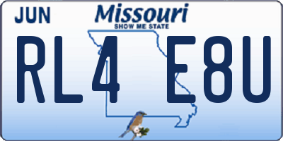 MO license plate RL4E8U