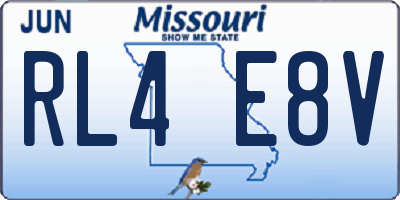 MO license plate RL4E8V