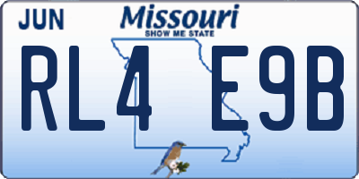 MO license plate RL4E9B