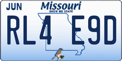 MO license plate RL4E9D
