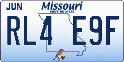 MO license plate RL4E9F