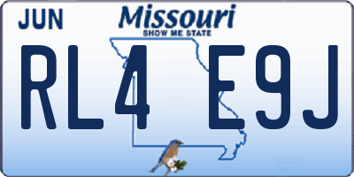 MO license plate RL4E9J