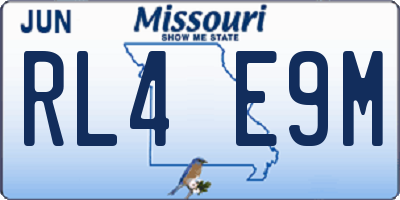 MO license plate RL4E9M