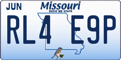 MO license plate RL4E9P