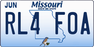 MO license plate RL4F0A