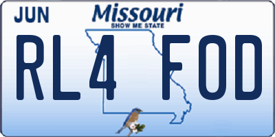 MO license plate RL4F0D