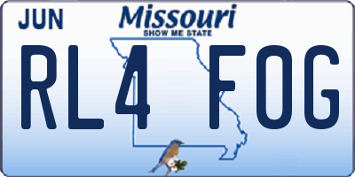MO license plate RL4F0G