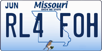 MO license plate RL4F0H