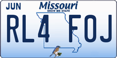 MO license plate RL4F0J