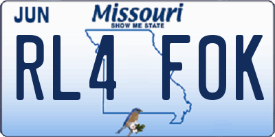 MO license plate RL4F0K