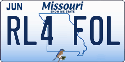 MO license plate RL4F0L