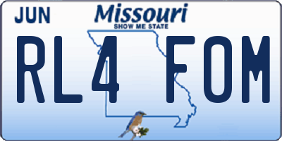 MO license plate RL4F0M