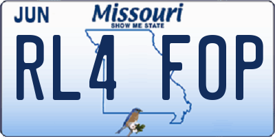 MO license plate RL4F0P