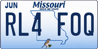 MO license plate RL4F0Q