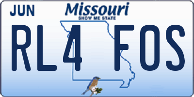 MO license plate RL4F0S