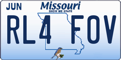 MO license plate RL4F0V