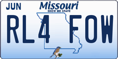 MO license plate RL4F0W