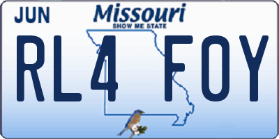 MO license plate RL4F0Y