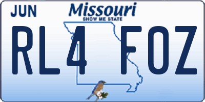 MO license plate RL4F0Z