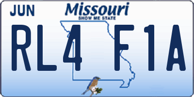 MO license plate RL4F1A