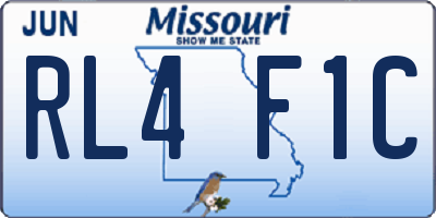 MO license plate RL4F1C