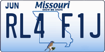 MO license plate RL4F1J