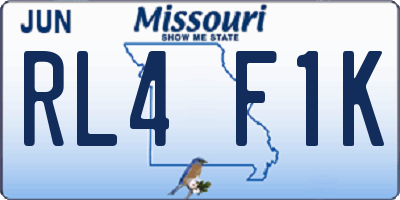 MO license plate RL4F1K