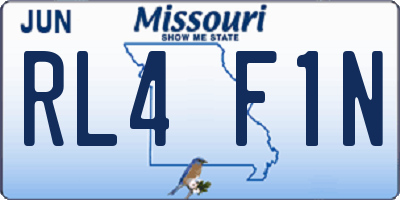 MO license plate RL4F1N