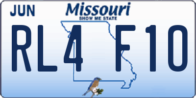 MO license plate RL4F1O