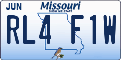 MO license plate RL4F1W