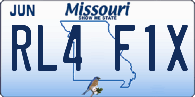 MO license plate RL4F1X