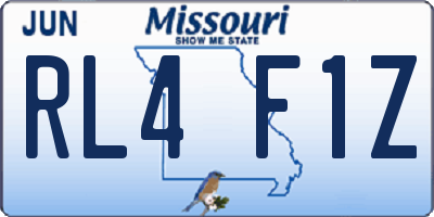 MO license plate RL4F1Z
