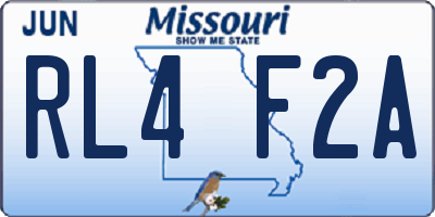 MO license plate RL4F2A