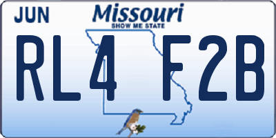 MO license plate RL4F2B