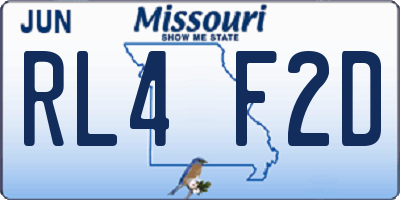 MO license plate RL4F2D