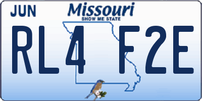 MO license plate RL4F2E