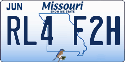 MO license plate RL4F2H