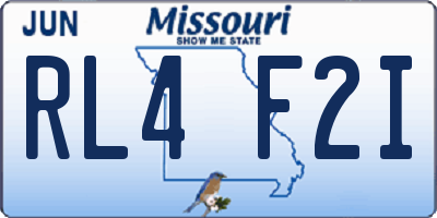 MO license plate RL4F2I
