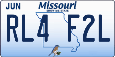MO license plate RL4F2L