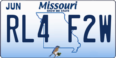 MO license plate RL4F2W
