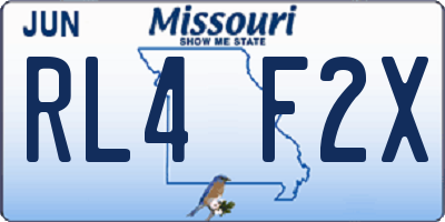 MO license plate RL4F2X