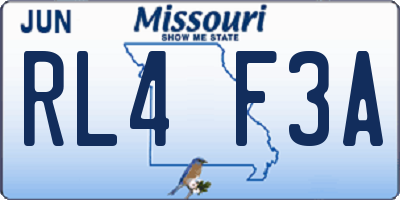 MO license plate RL4F3A