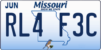MO license plate RL4F3C