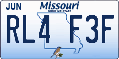MO license plate RL4F3F