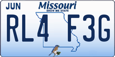 MO license plate RL4F3G