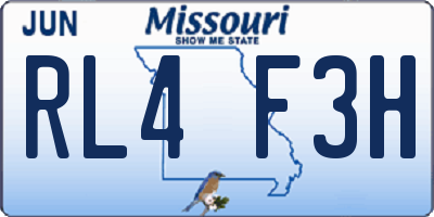 MO license plate RL4F3H